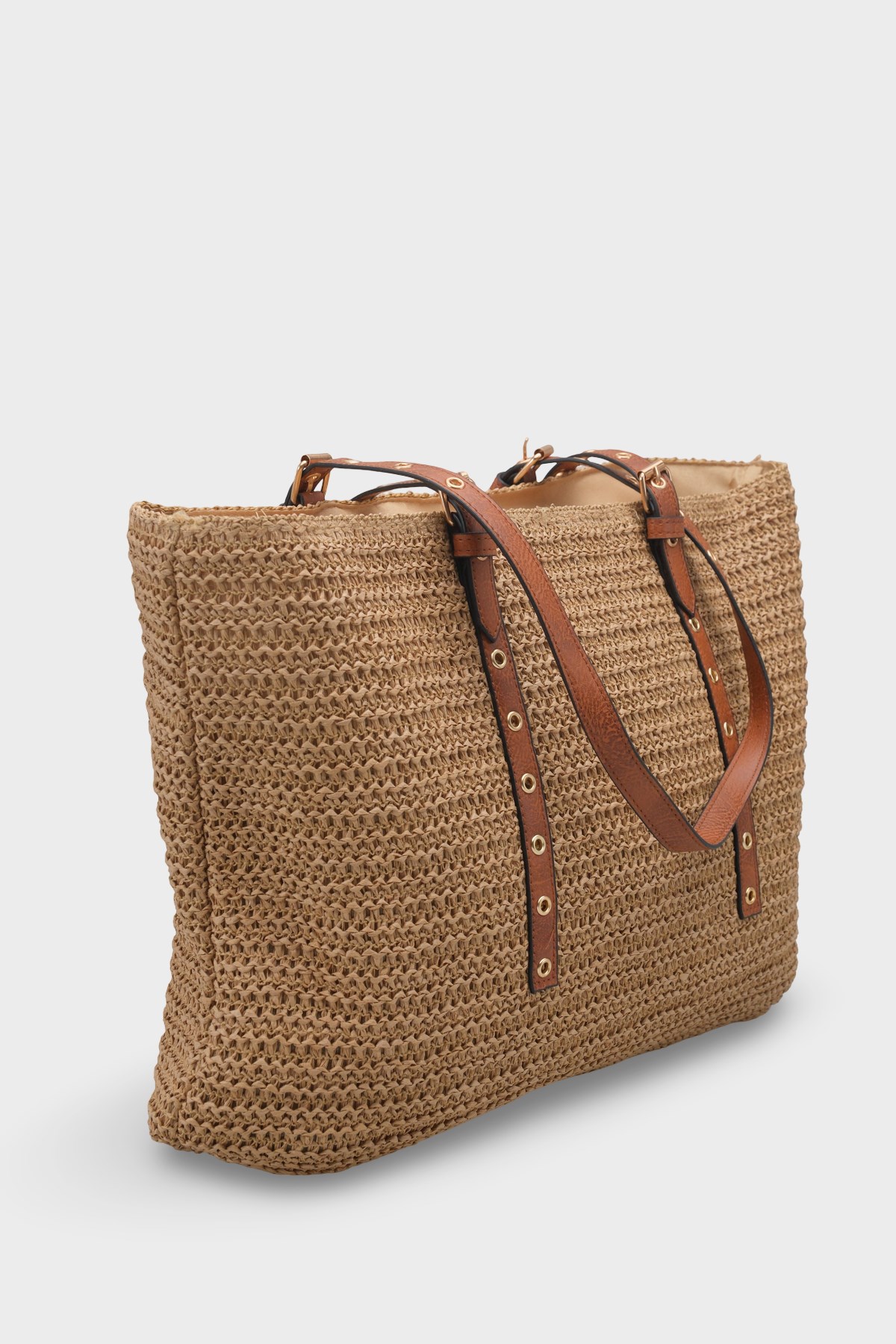 Capone Costa Blanca Raffia Look Women Mink Tote Bag