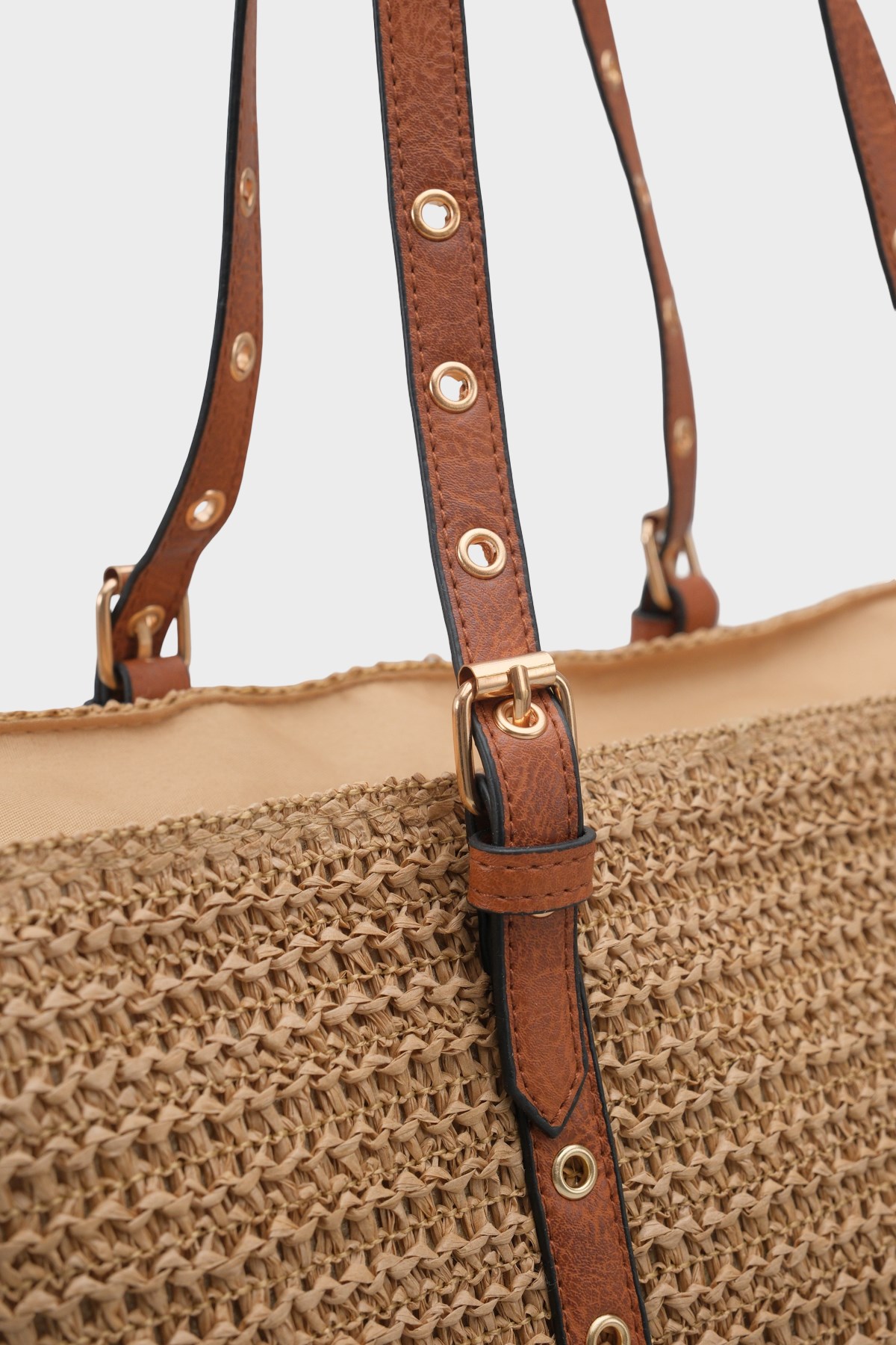 Capone Costa Blanca Raffia Look Women Mink Tote Bag