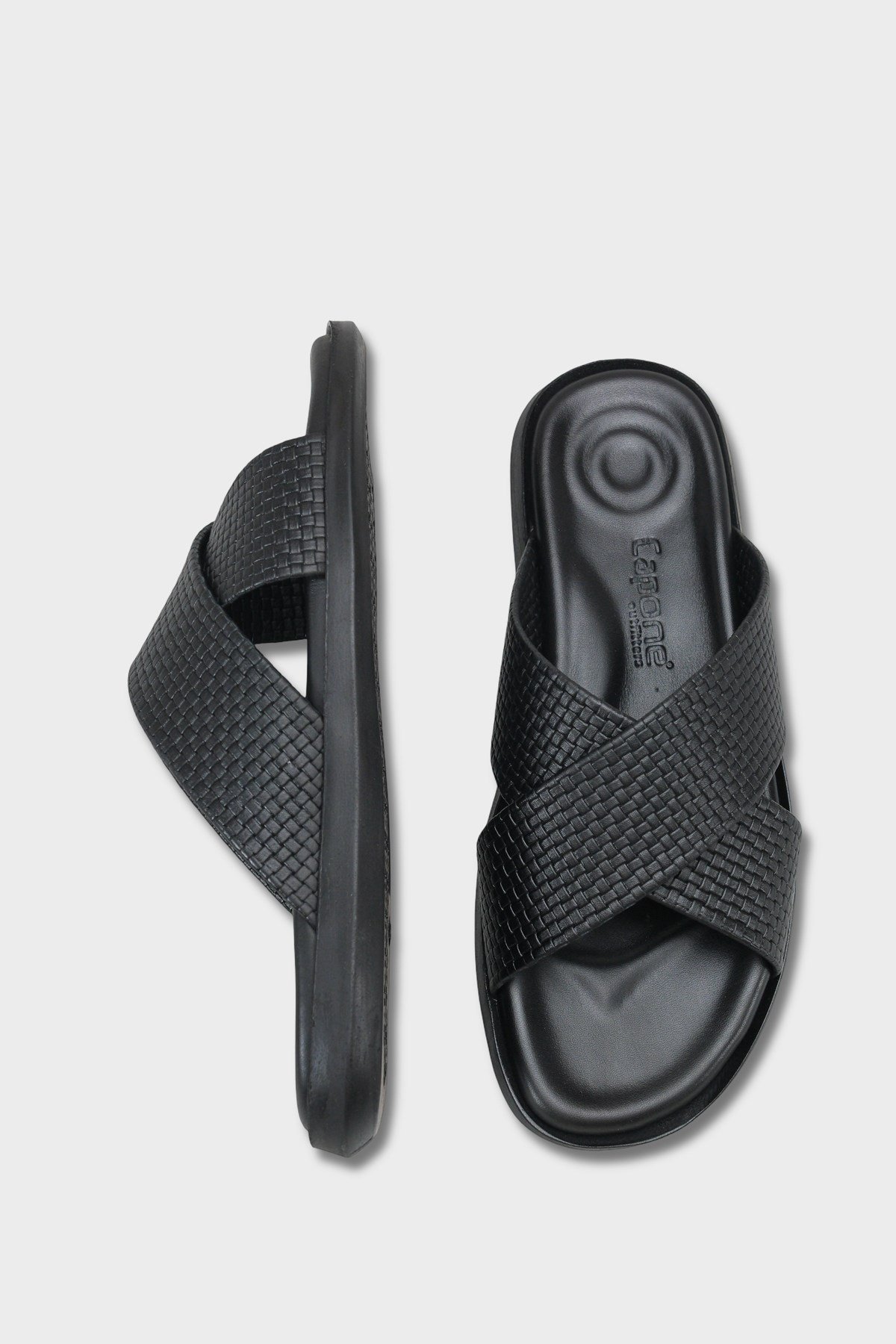 Capone Cross Strap Woven Pattern Men Sandal