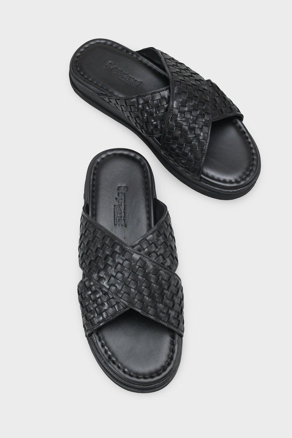 Capone Cross Strap Woven Pattern Men Sandal