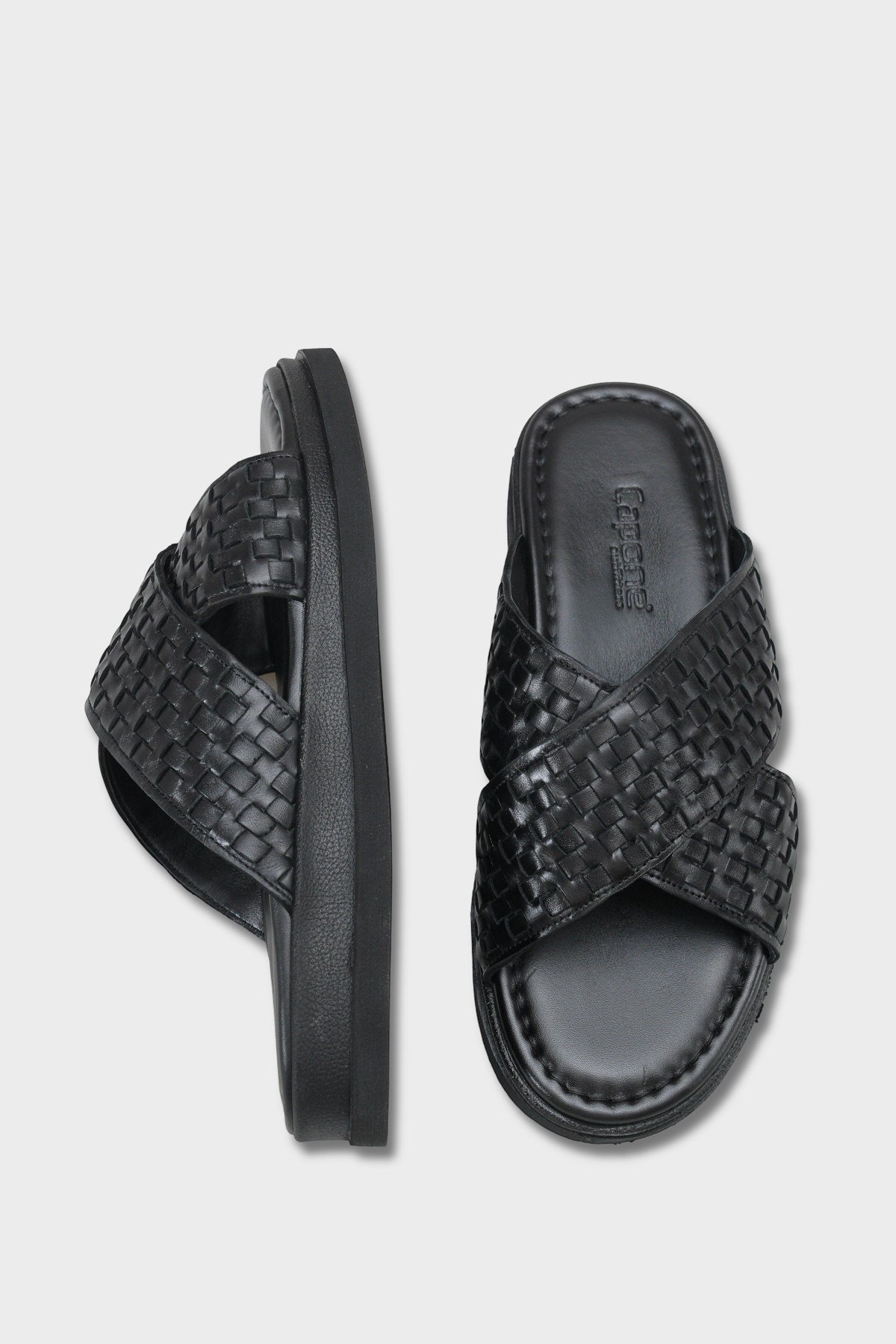 Capone Cross Strap Woven Pattern Men Sandal