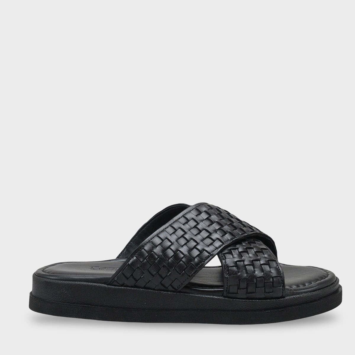 Capone Cross Strap Woven Pattern Men Sandal