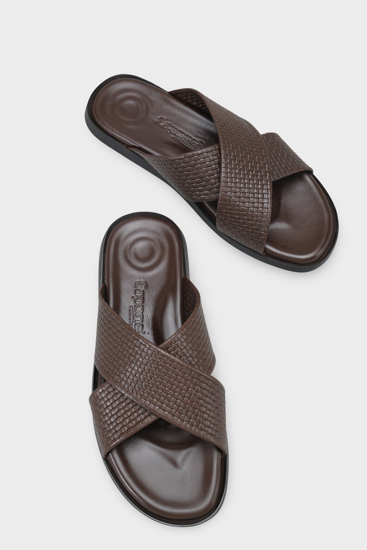 Capone Cross Strap Woven Pattern Men Sandal