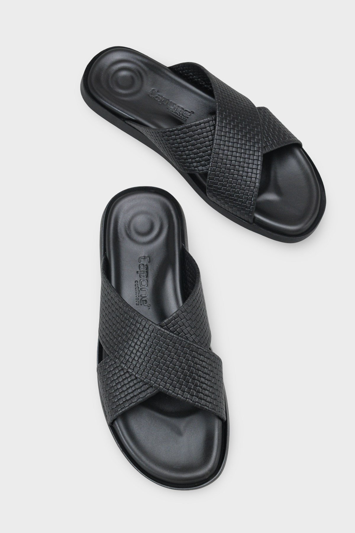 Capone Cross Strap Woven Pattern Men Sandal
