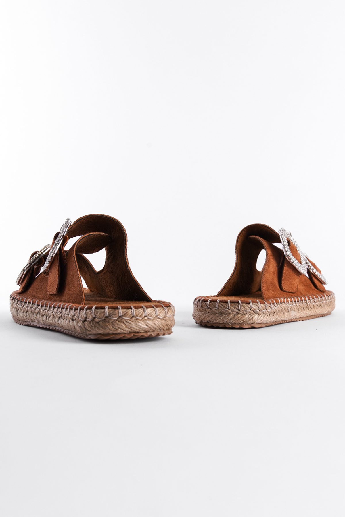 Capone Crystal Embellished Women Tan Espadrille Slippers