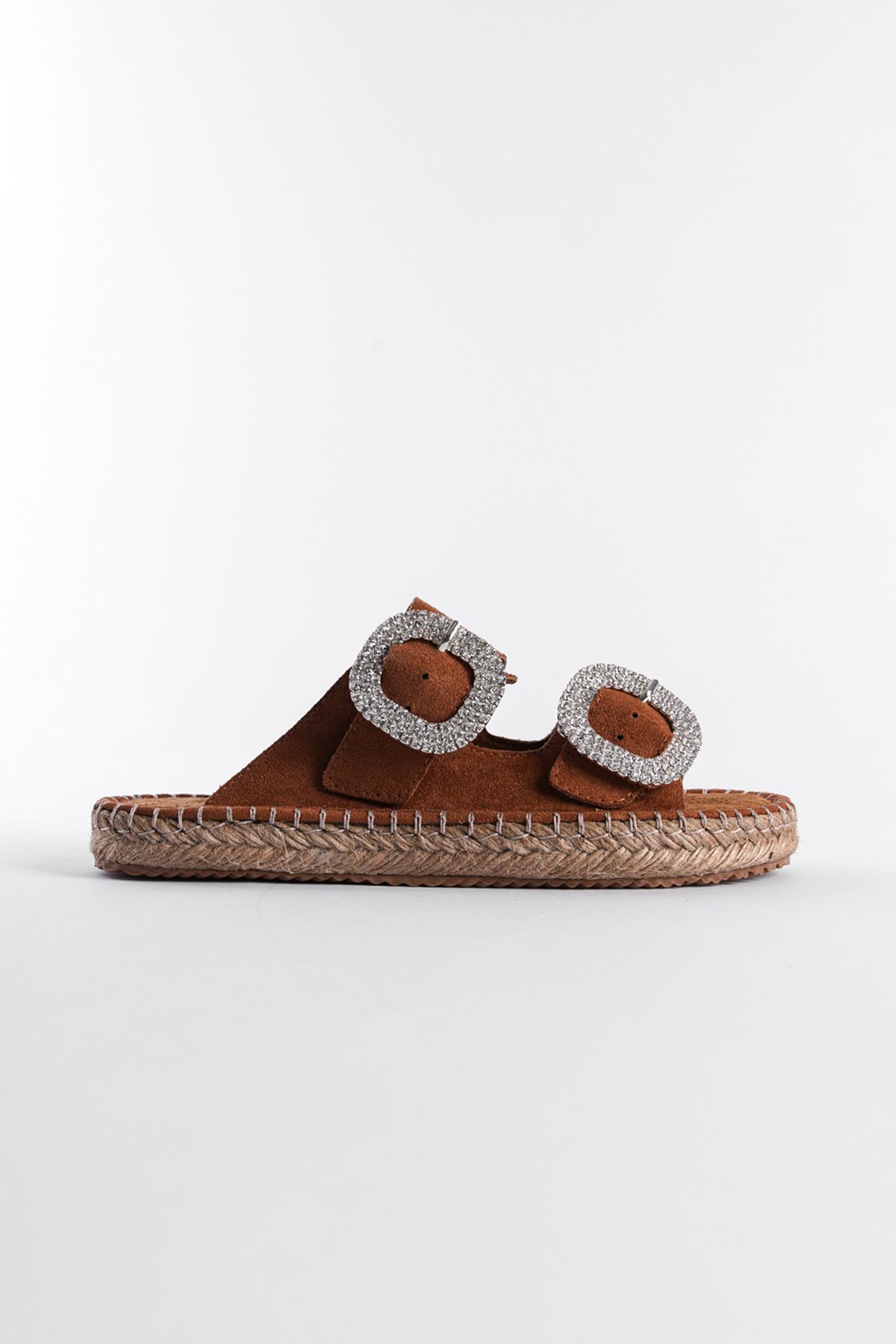Capone Crystal Embellished Women Tan Espadrille Slippers