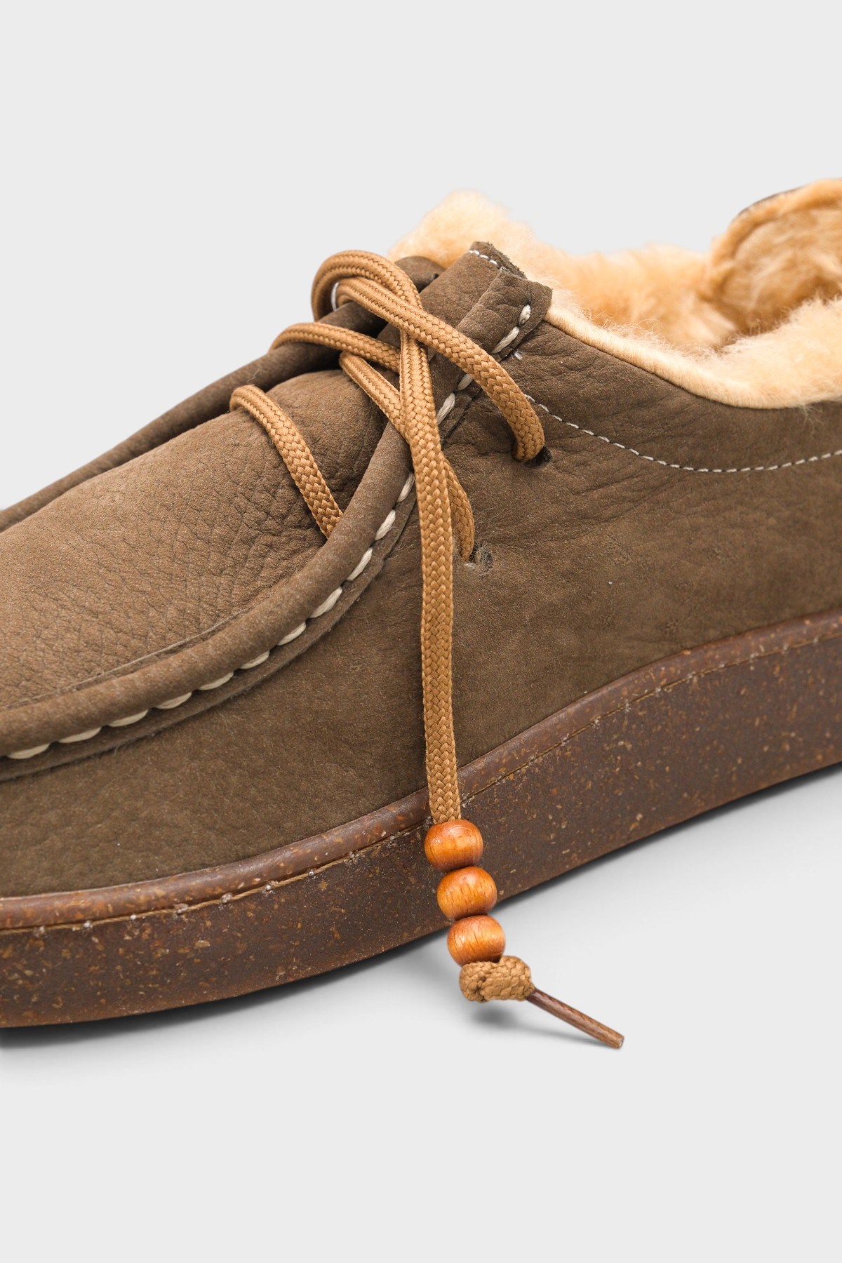Capone Daffi Genuine Nubuck Leather Comfort Wooden Accessory Women Nubuck Mink Loafer