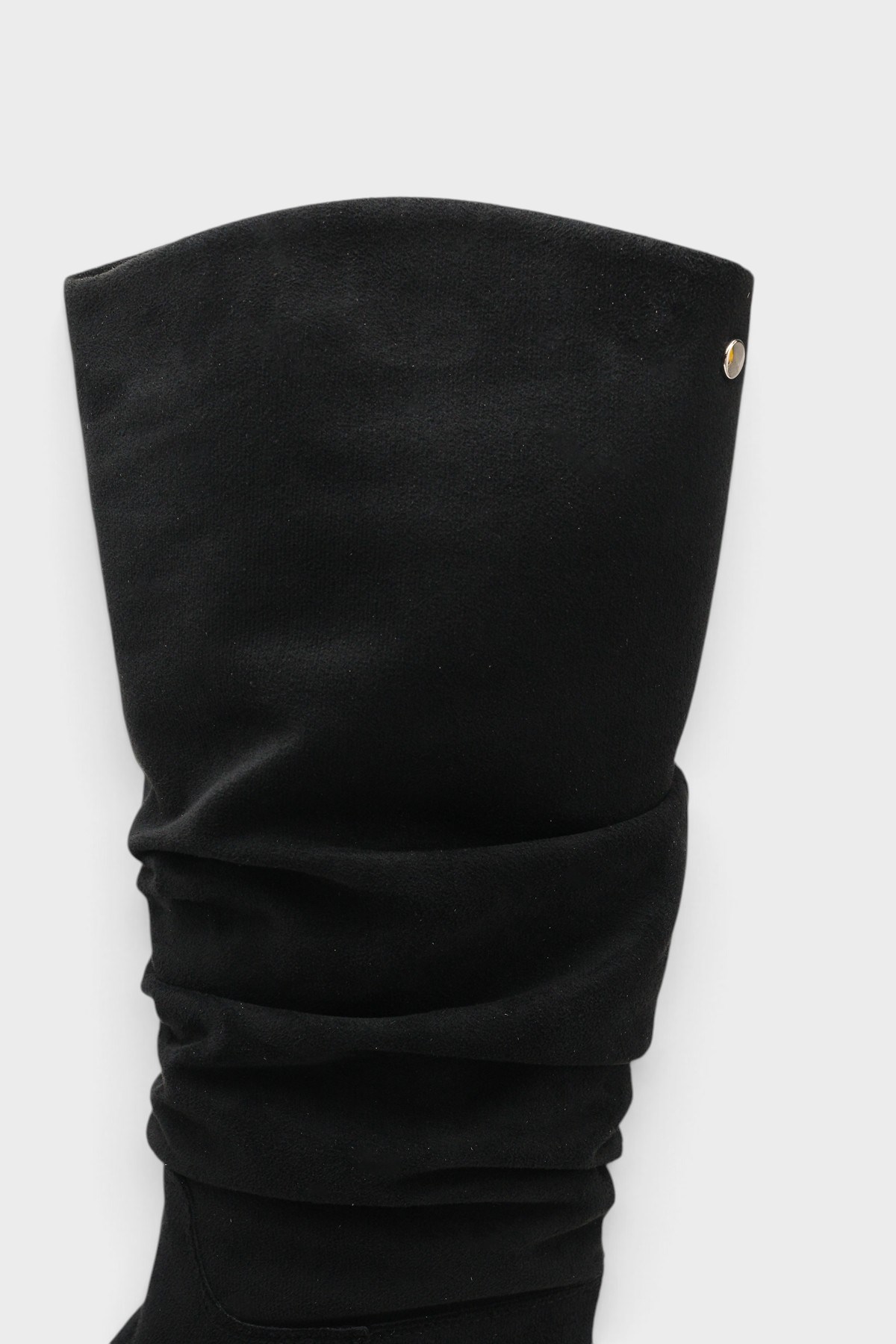 Capone Daniele Low Heel Ruched Suede Look Women Black Boot
