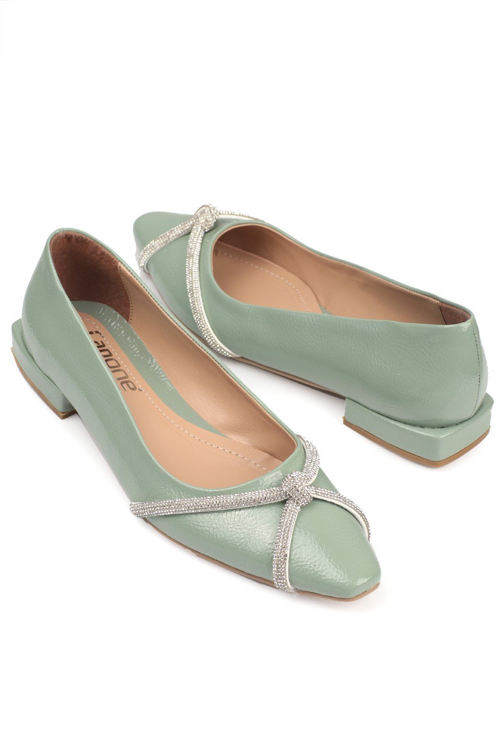 Capone Diamond Women Mint Green Ballet Flats