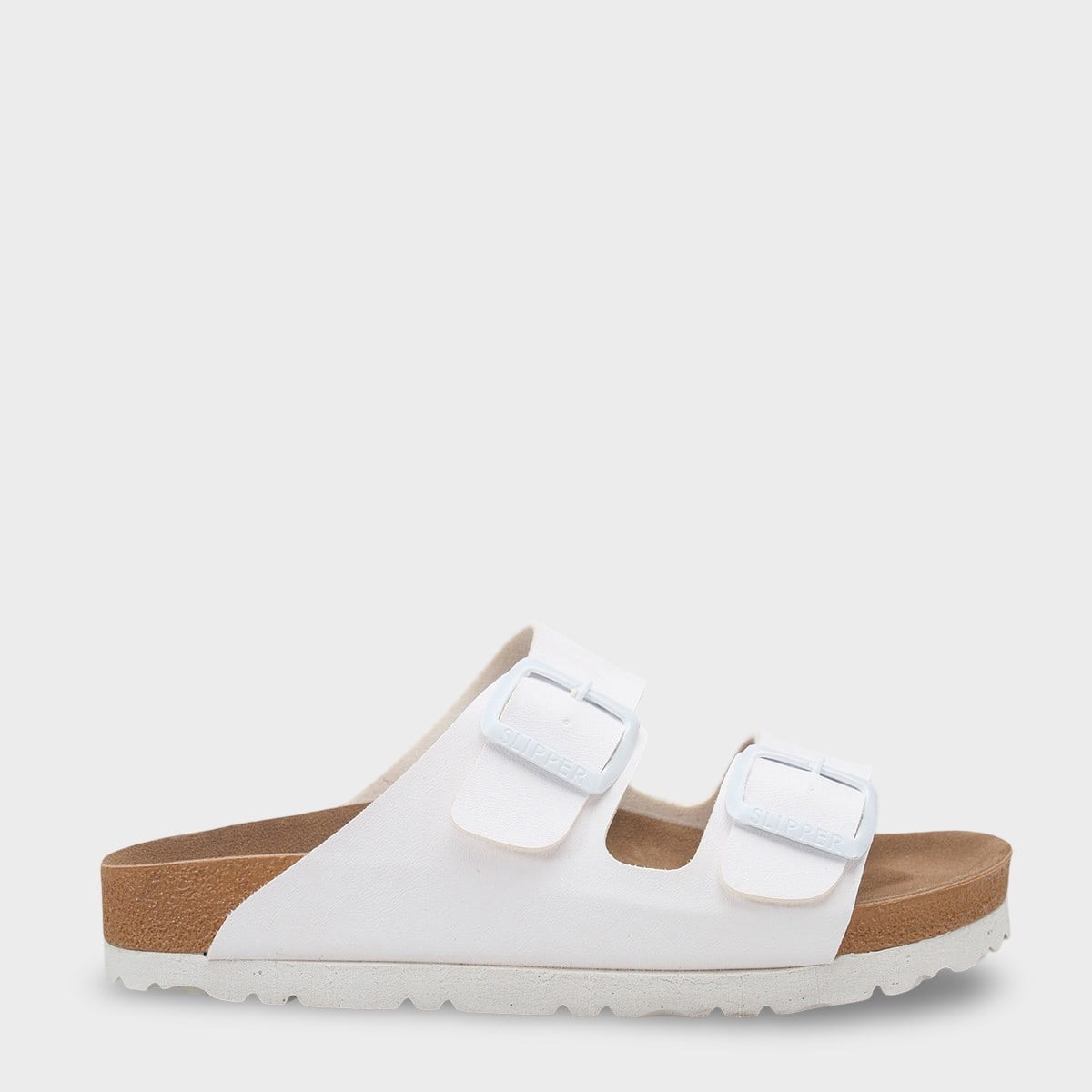 Capone Double Band Buckle Women White Sandal