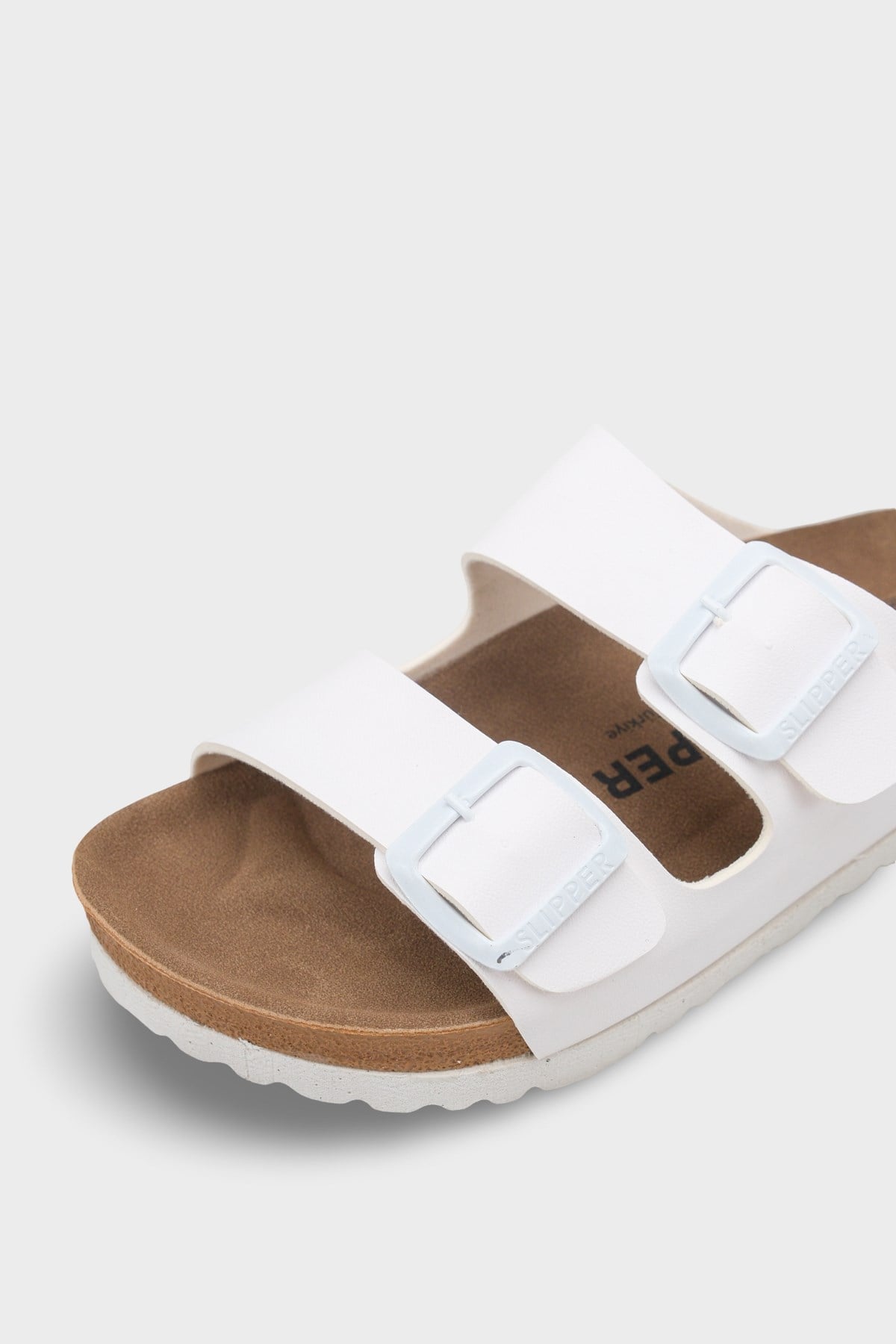 Capone Double Band Buckle Women White Sandal
