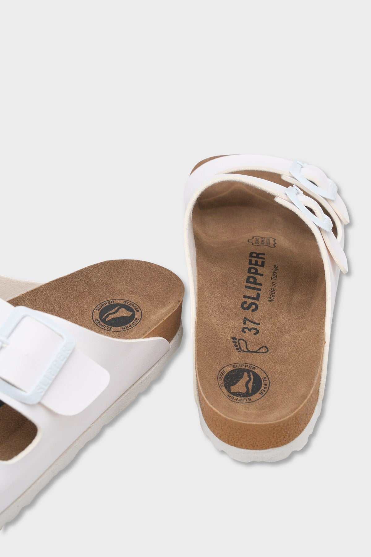 Capone Double Band Buckle Women White Sandal