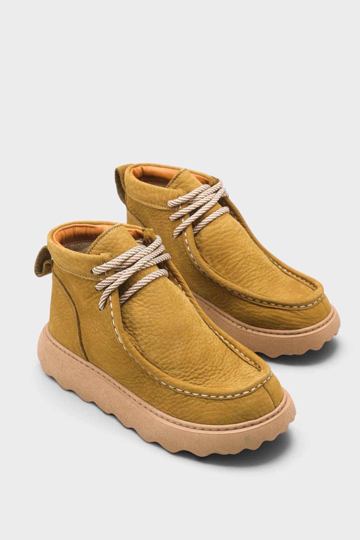 Capone Edita Genuine Nubuck Leather Comfort Women Nubuck Khaki Ankle Boot