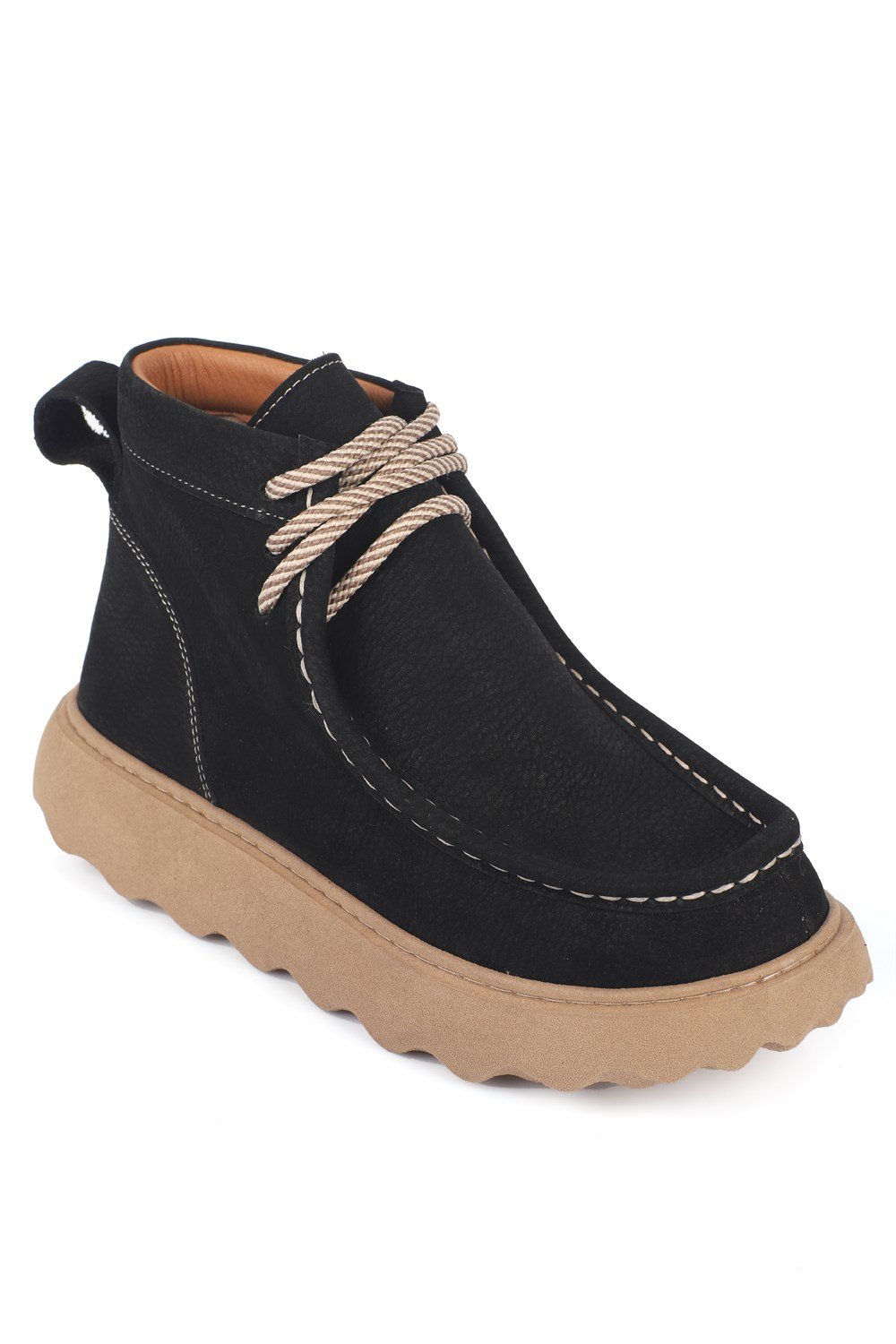 Capone Edita Genuine Nubuck Leather Comfort Women Nubuck Black Ankle Boot