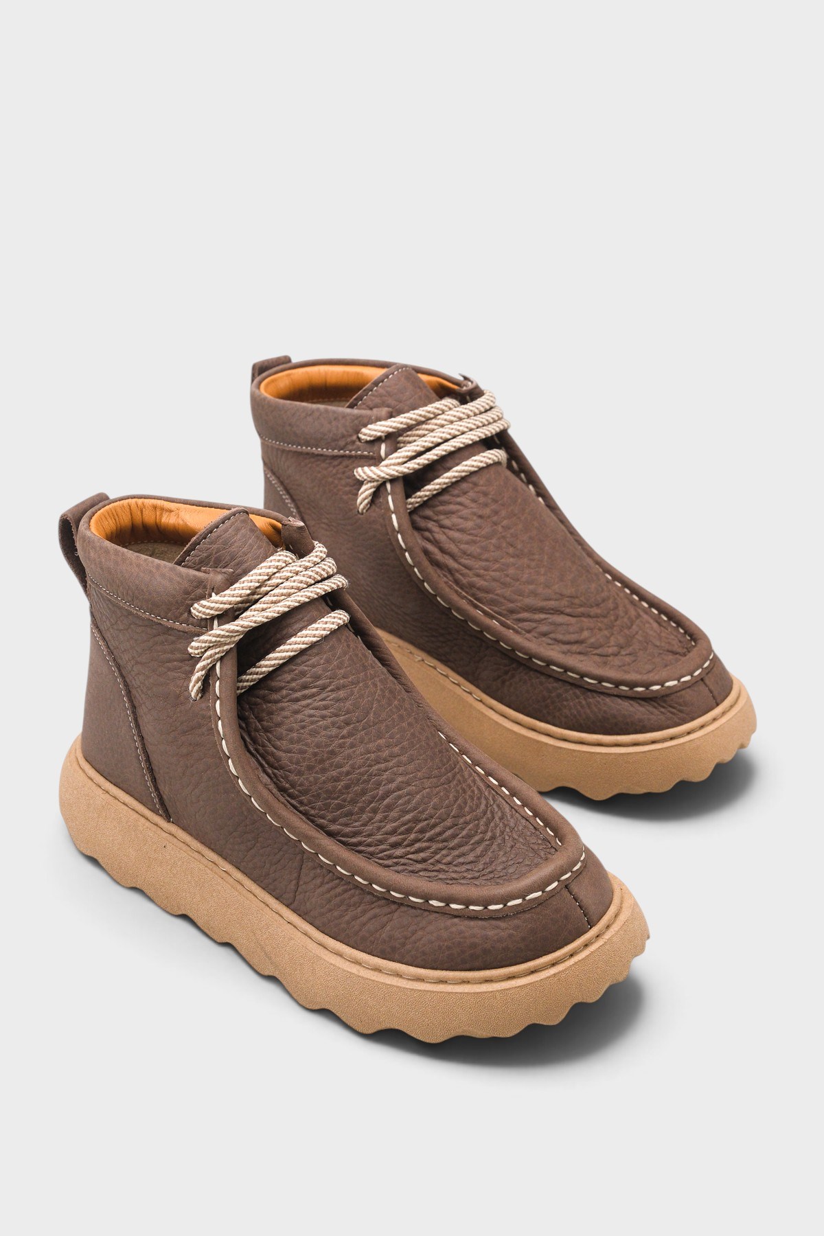 Capone Edita Genuine Nubuck Leather Comfort Women Brown Ankle Boot