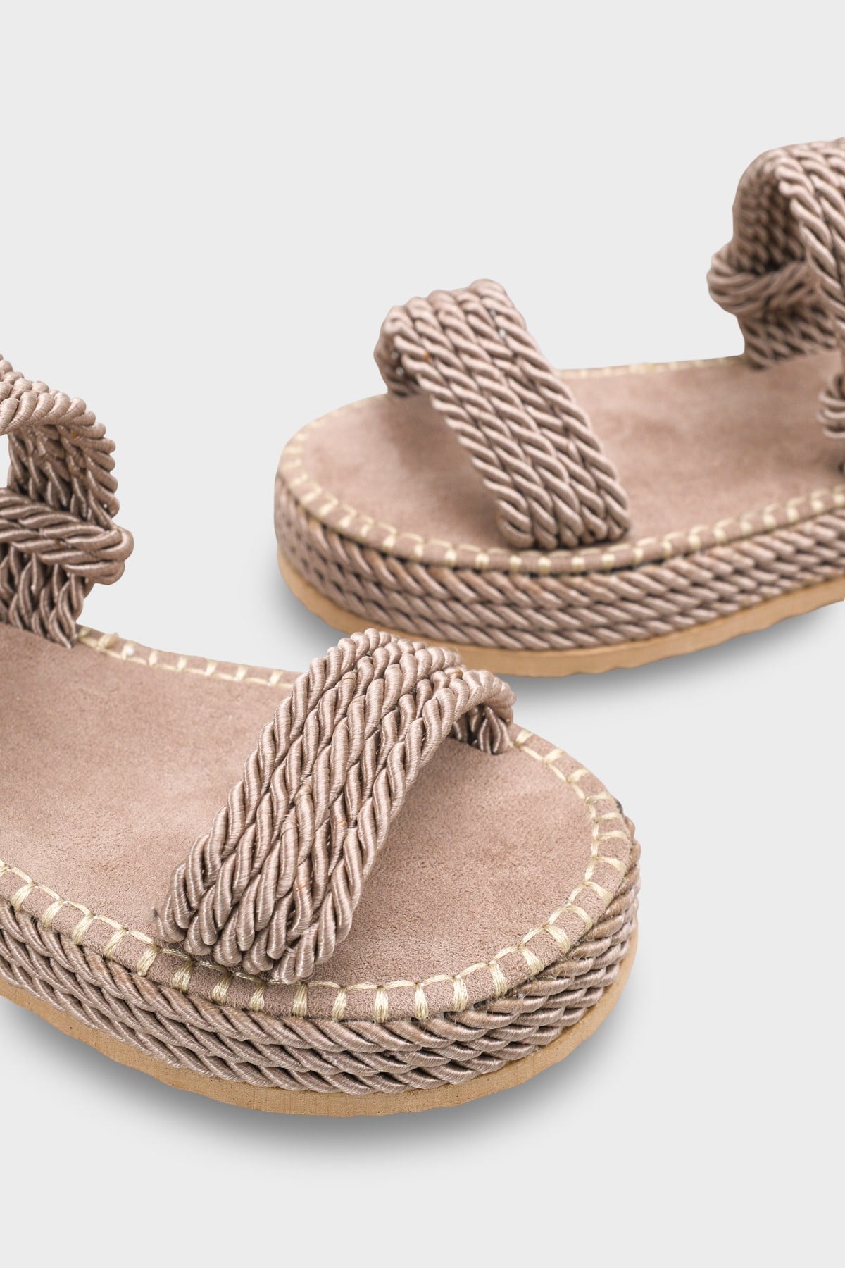 Capone Eileen Wedge Heel Corded Women Mink Slippers