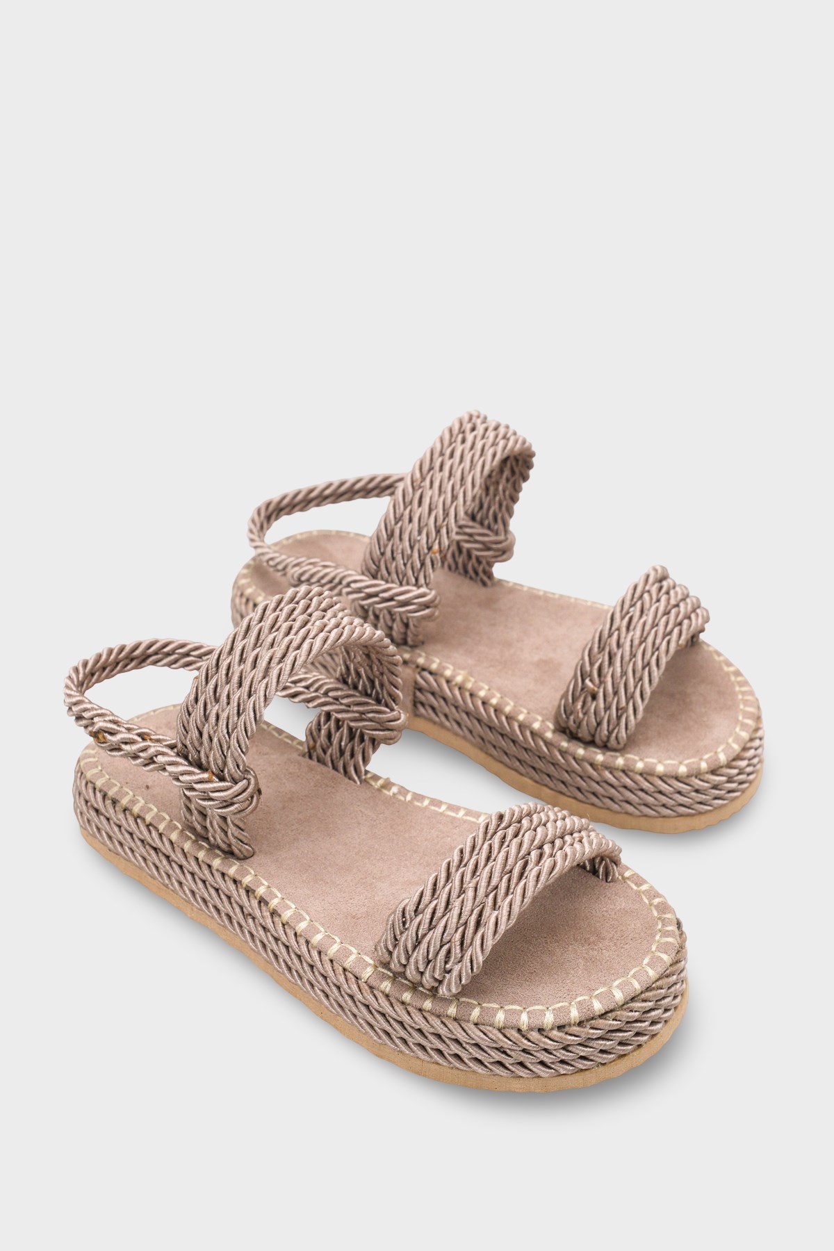 Capone Eileen Wedge Heel Corded Women Mink Slippers