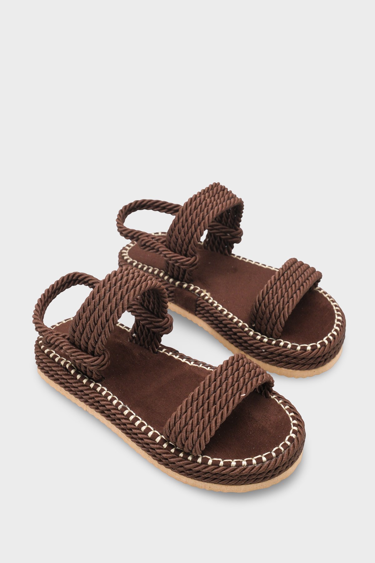Capone Eileen Wedge Heel Corded Women Brown Slippers