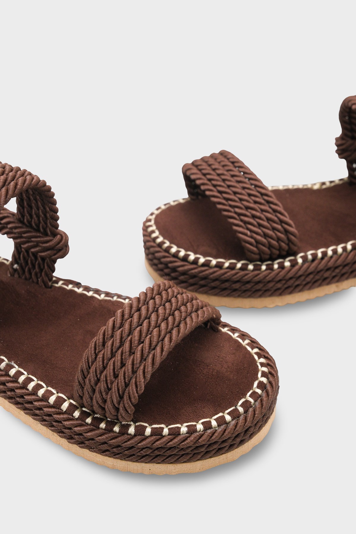 Capone Eileen Wedge Heel Corded Women Brown Slippers