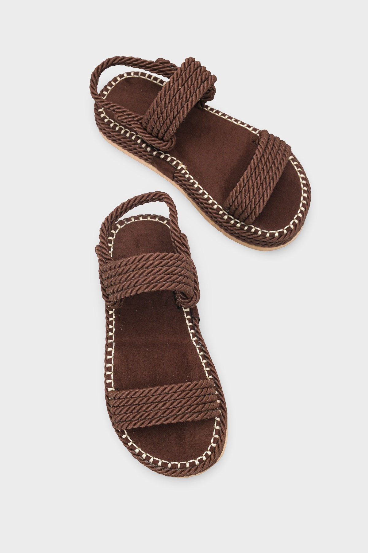 Capone Eileen Wedge Heel Corded Women Brown Slippers