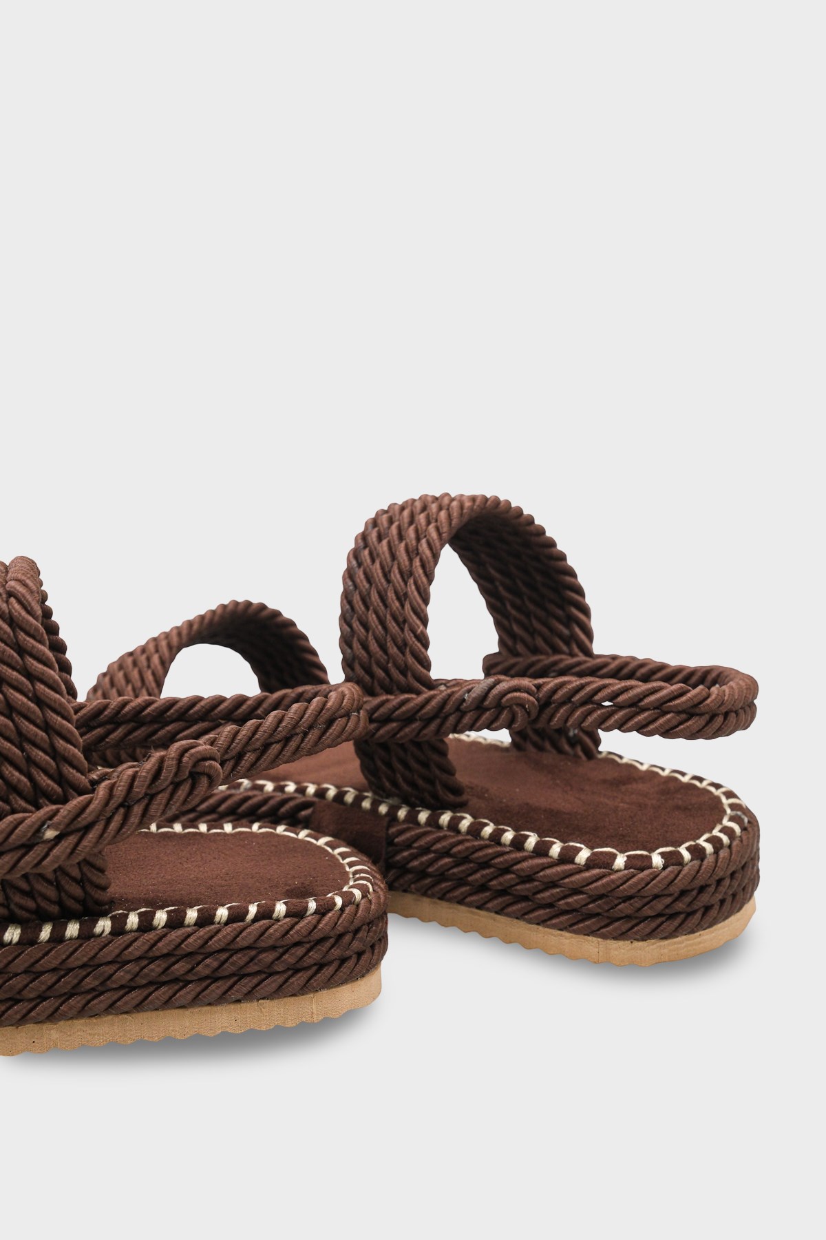 Capone Eileen Wedge Heel Corded Women Brown Slippers