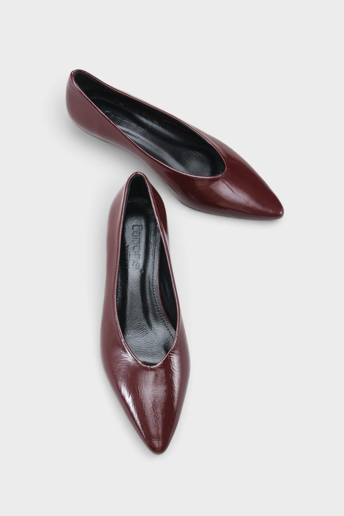 Capone Elwina Genuine Leather Pointed Toe Low Heel Women Burgundy Stiletto