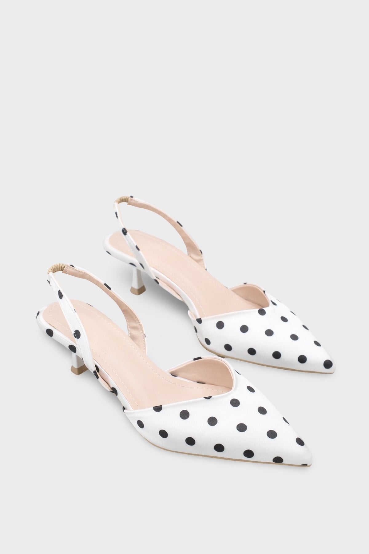 Capone Esmerelda Pointed Toe Slingback Mid Heel Women White Shoe