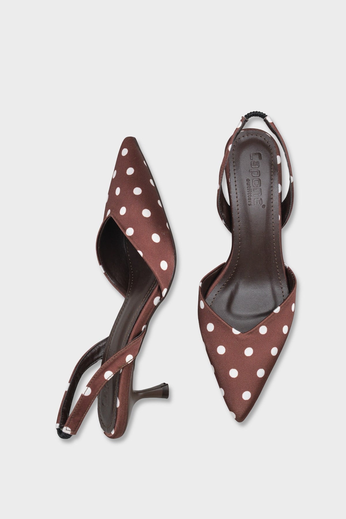 Capone Esmerelda Pointed Toe Slingback Mid Heel Women Brown Shoe