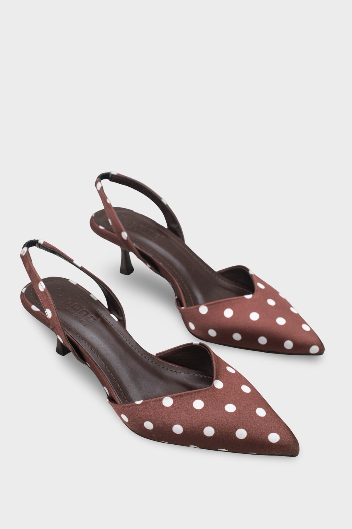 Capone Esmerelda Pointed Toe Slingback Mid Heel Women Brown Shoe