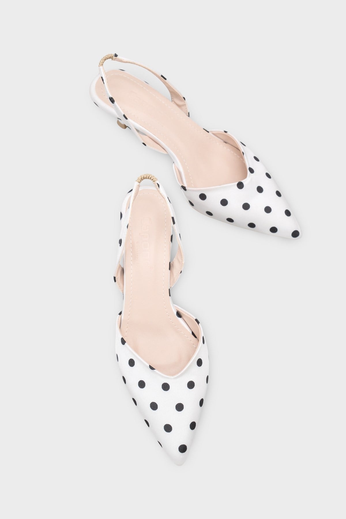 Capone Esmerelda Pointed Toe Slingback Mid Heel Women White Shoe