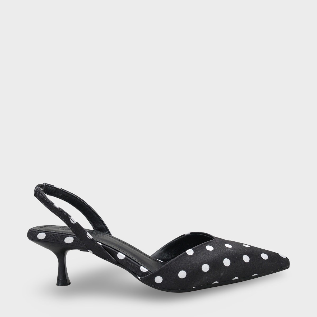 Capone Esmerelda Pointed Toe Slingback Mid Heel Women Black Shoe