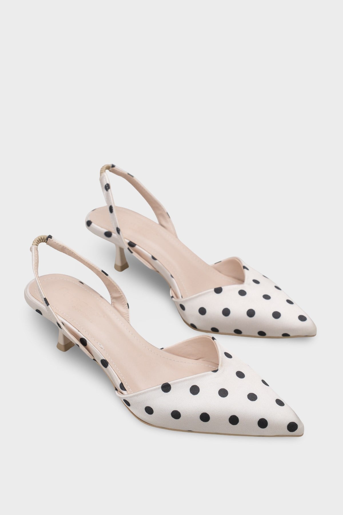 Capone Esmerelda Pointed Toe Slingback Mid Heel Women Beige Shoe
