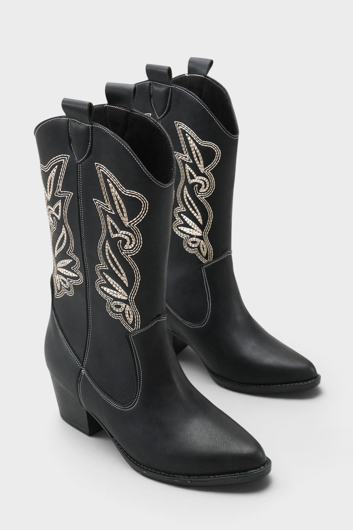 Capone Estrella Embroidered Women Black Cowboy Boot
