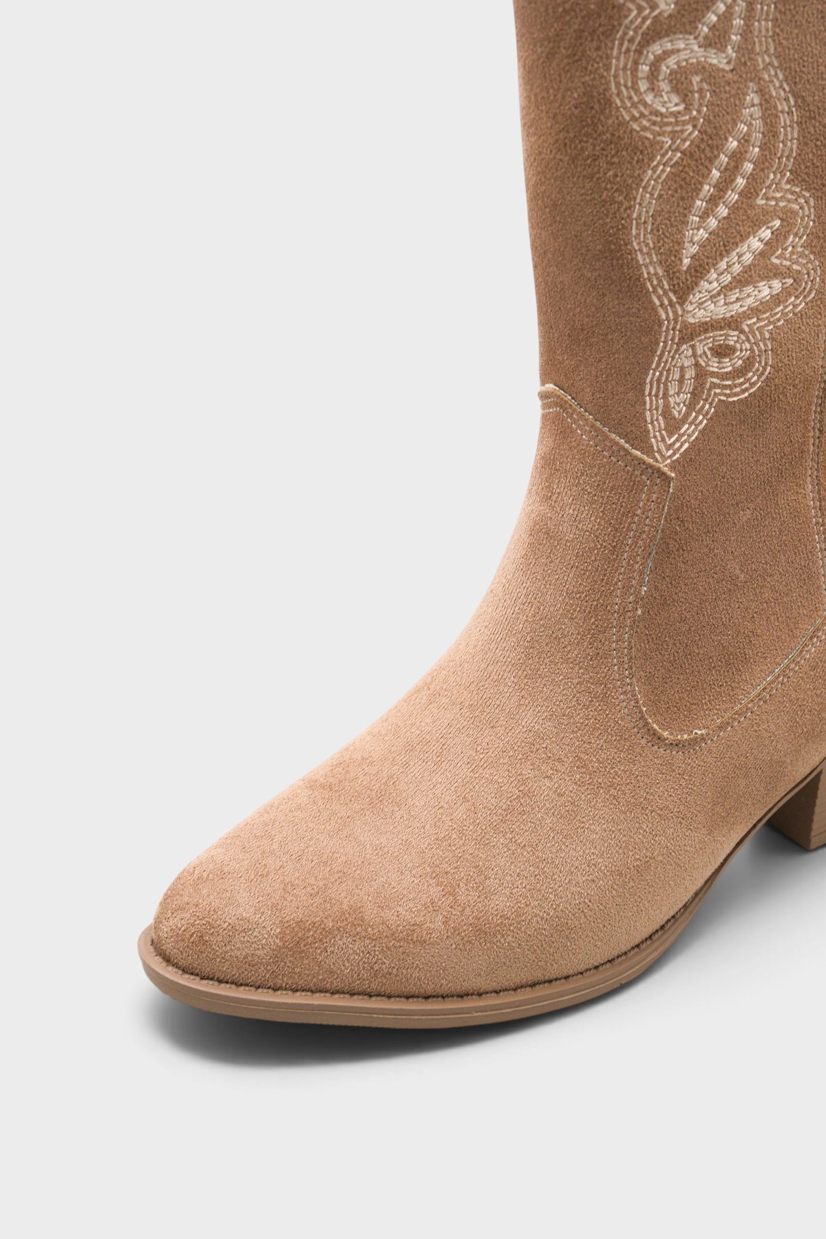 Capone Estrella Embroidered Women Sued Mink Cowboy Boot