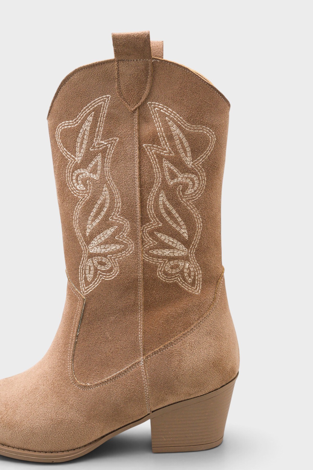 Capone Estrella Embroidered Women Sued Mink Cowboy Boot