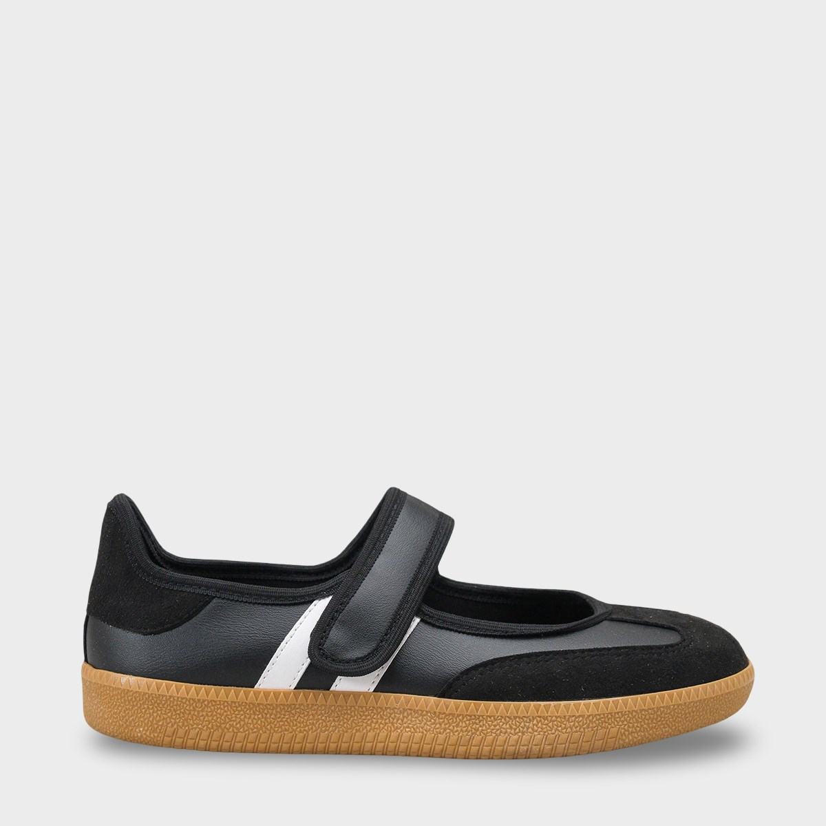 Capone Fianna Adjustable Strap Women Black White Ballet Flat