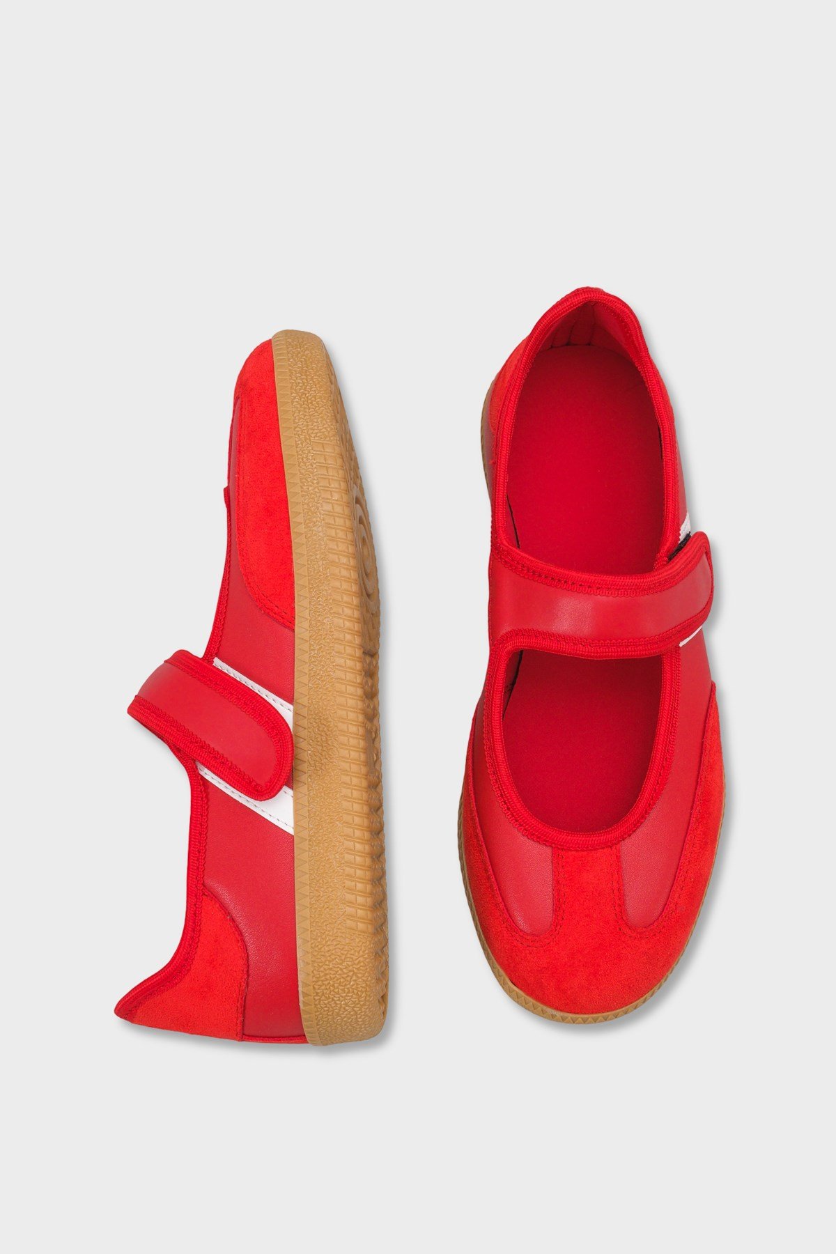 Capone Fianna Adjustable Strap Women Red White Ballet Flat