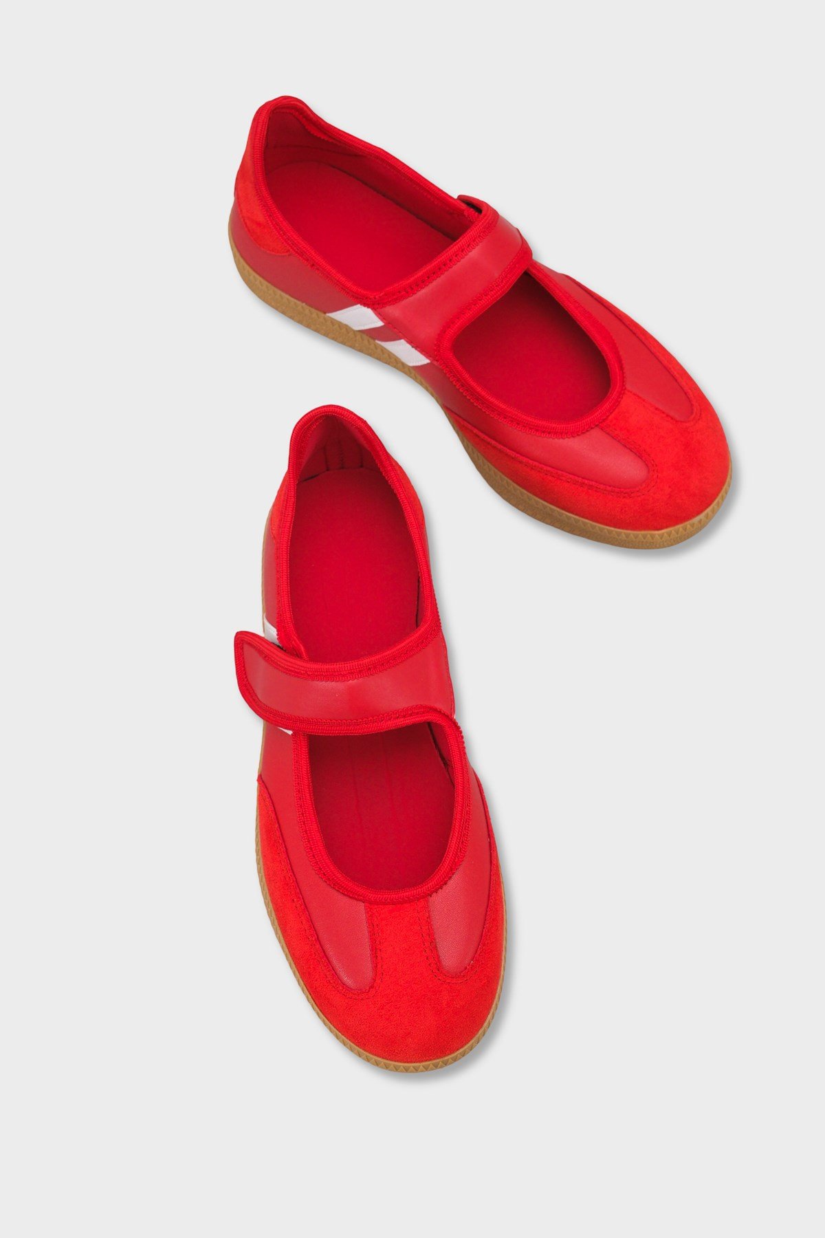 Capone Fianna Adjustable Strap Women Red White Ballet Flat