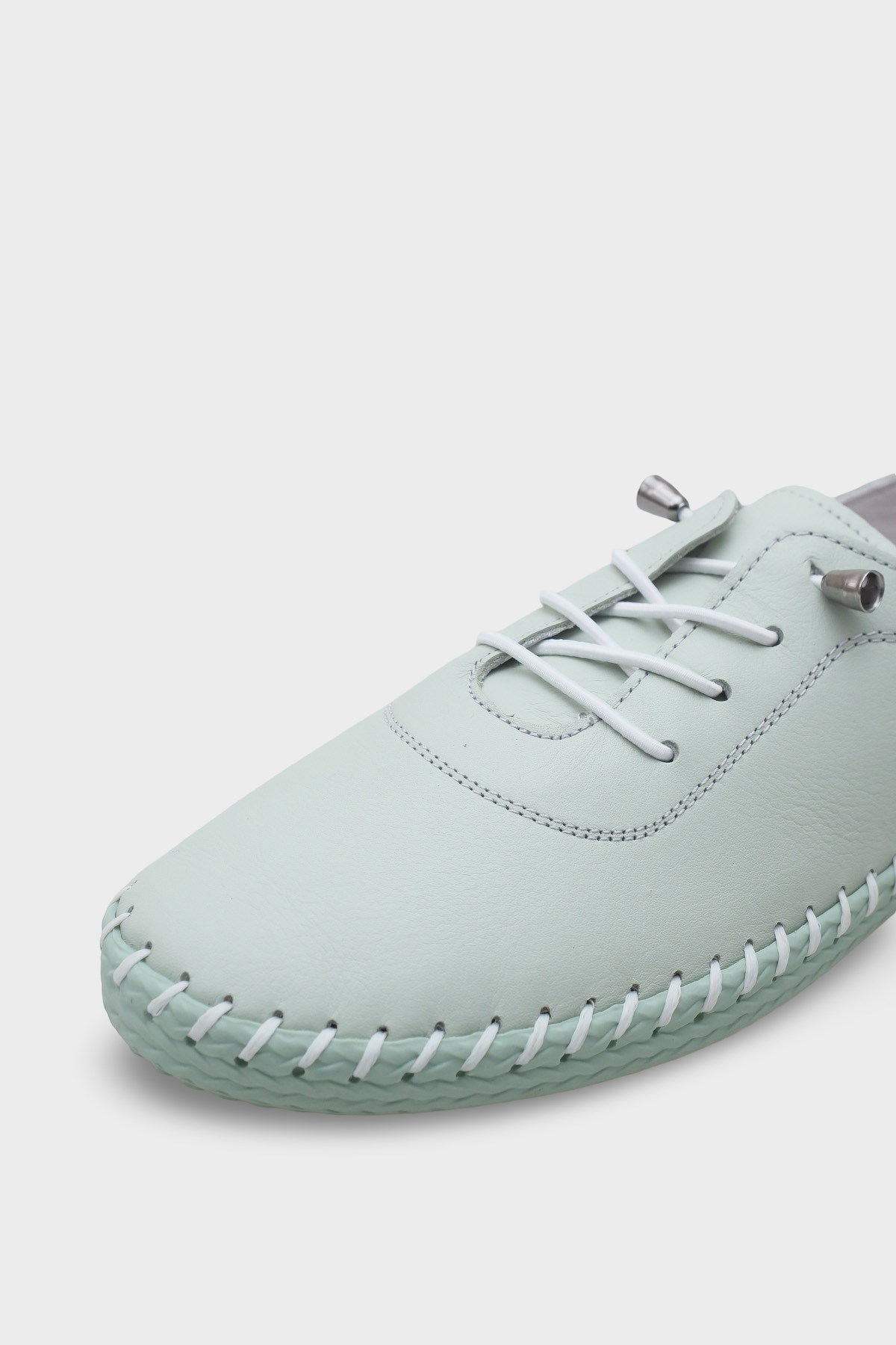 Capone Fina Genuine Leather Soft Comfort Sole Women Sea Green Ballet Flat