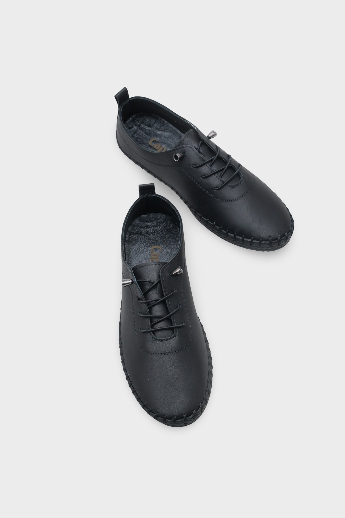 Capone Fina Genuine Leather Soft Comfort Sole Women Black Ballet Flat