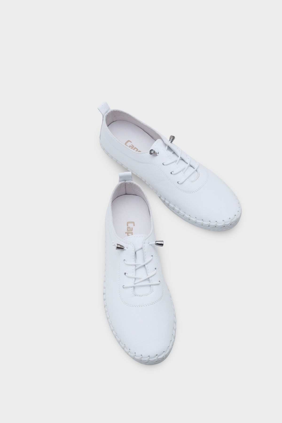 Capone Fina Genuine Leather Soft Comfort Sole Women White Ballet Flat