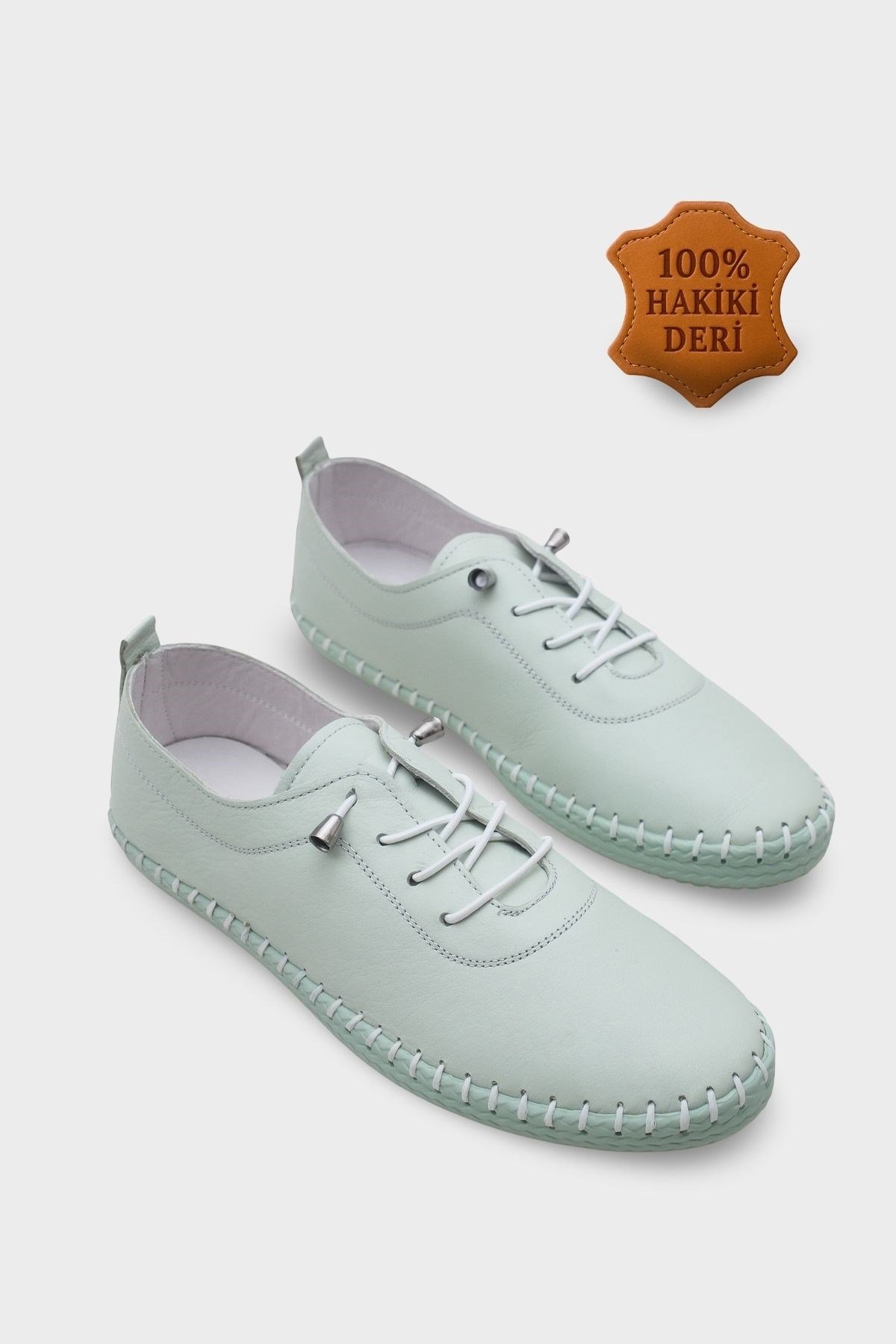 Capone Fina Genuine Leather Soft Comfort Sole Women Sea Green Ballet Flat