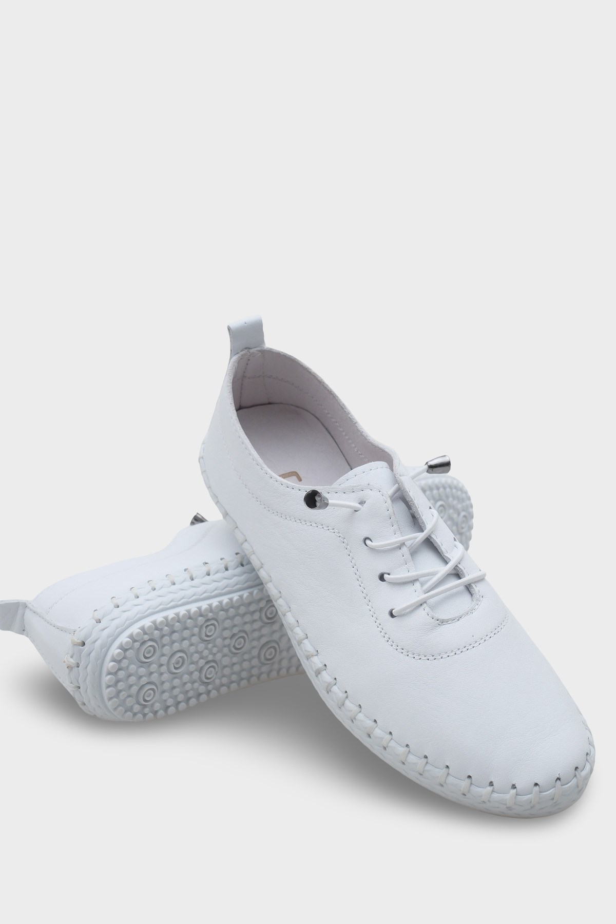 Capone Fina Genuine Leather Soft Comfort Sole Women White Ballet Flat