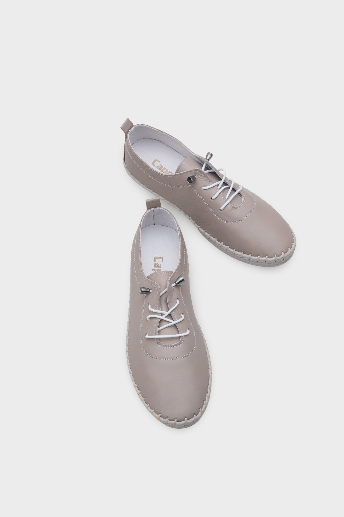 Capone Fina Genuine Leather Soft Comfort Sole Women Mink Ballet Flat