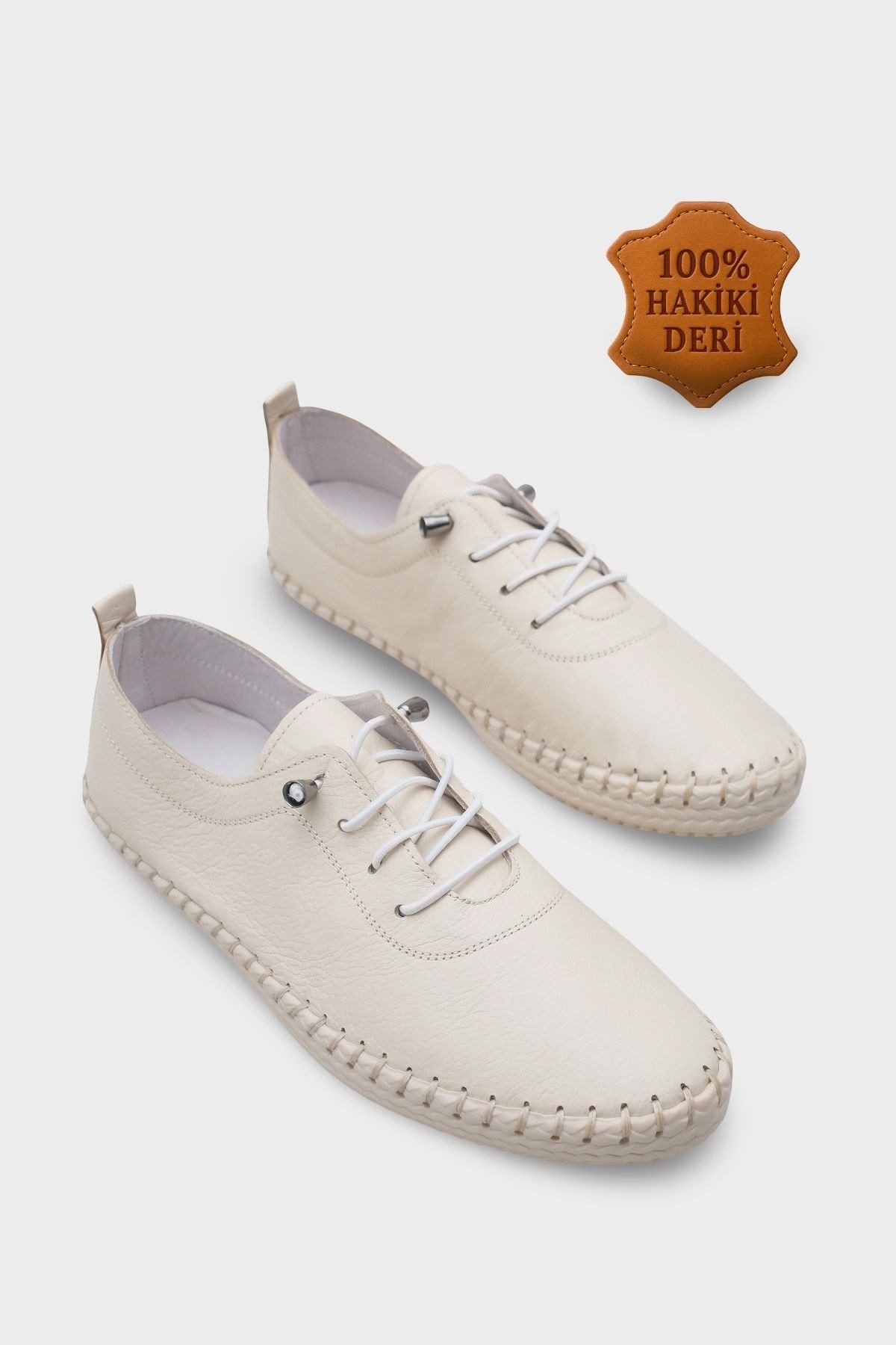 Capone Fina Genuine Leather Soft Comfort Sole Women Beige Ballet Flat