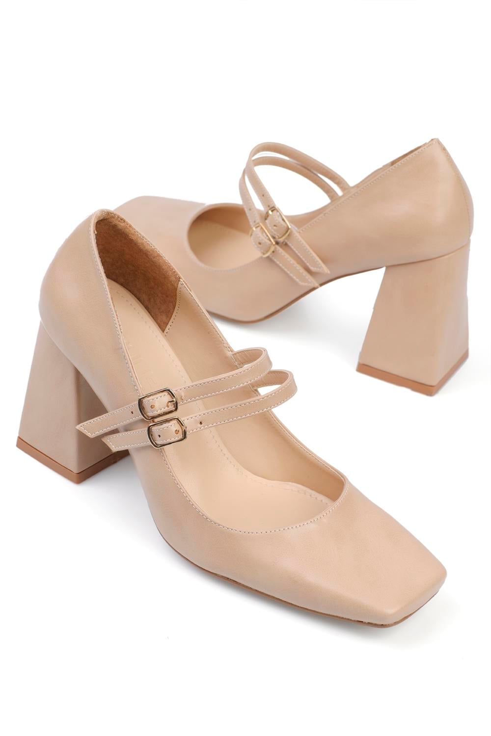 Capone Flat Toe Mary Jane Mid Heel Woman Shoes