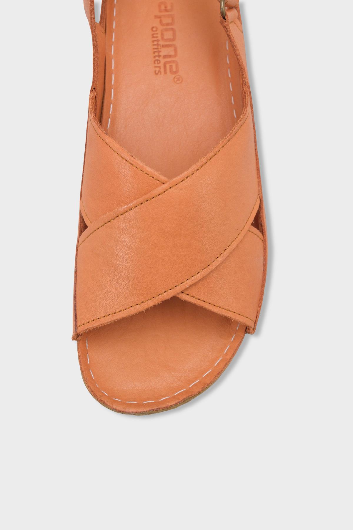 Capone  Florina Genuine Leather Soft Comfort Women Tan Sandal