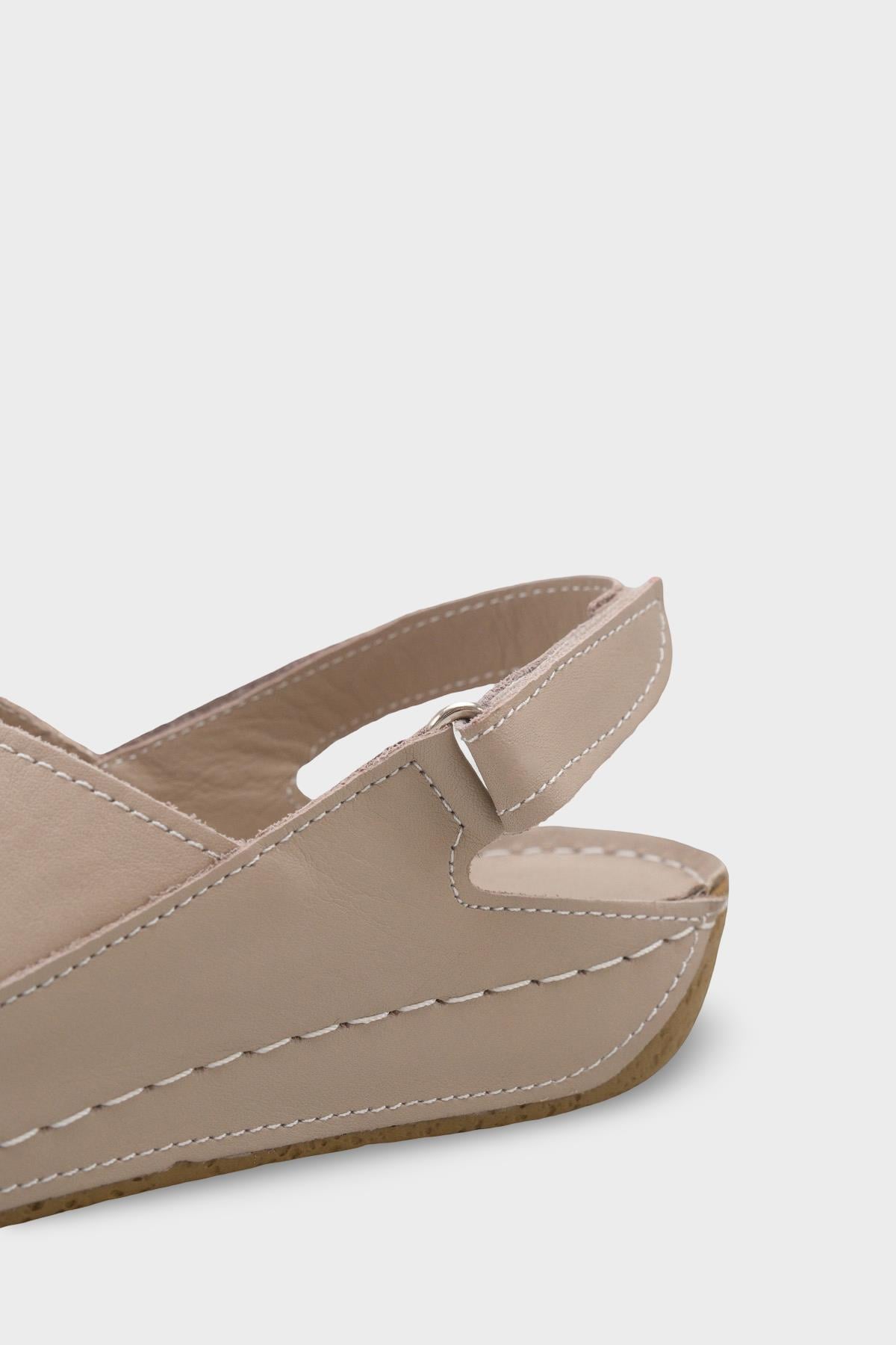 Capone  Florina Genuine Leather Soft Comfort Women Mink Sandal