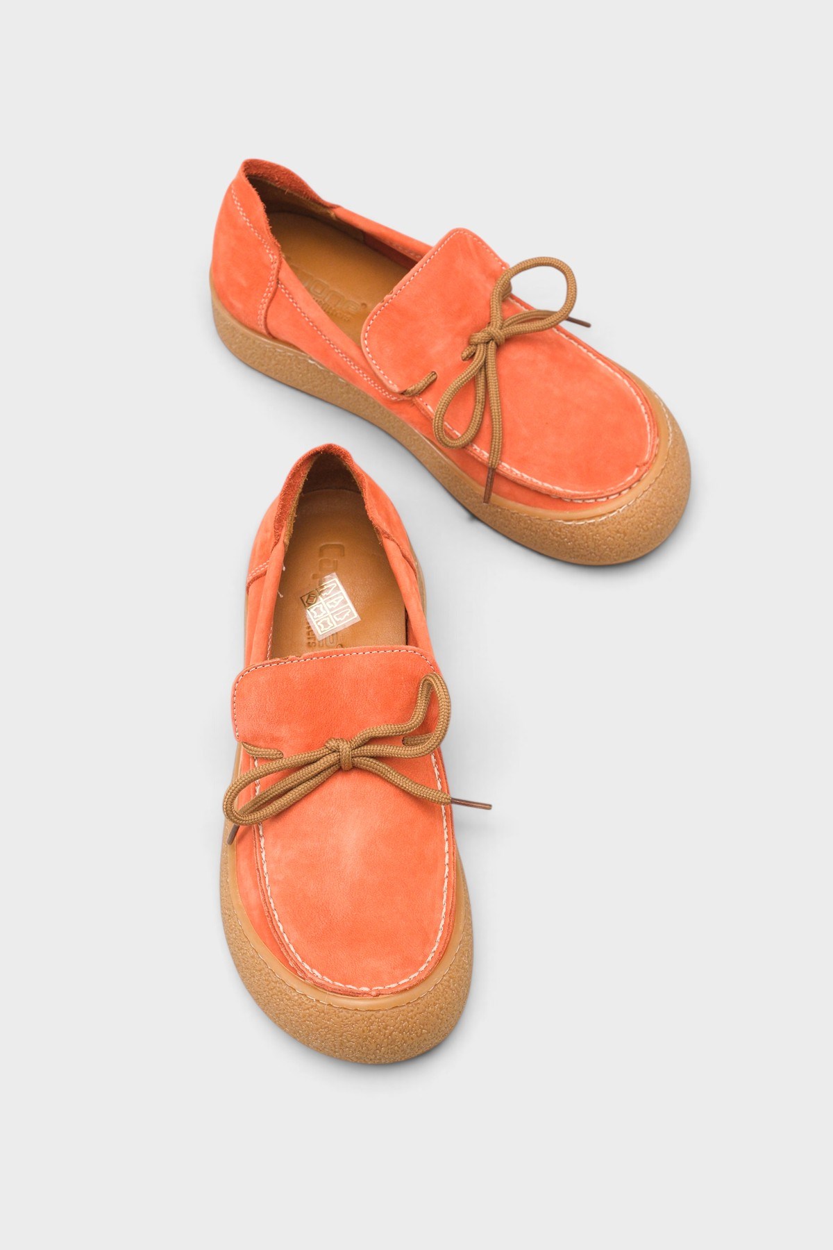 Capone Gabi Genuine Nubuck Leather Comfort Women Nubuck Orange Loafer