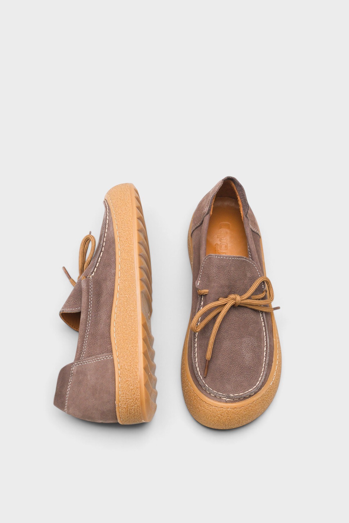 Capone Gabi Genuine Nubuck Leather Comfort Women Brown Loafer